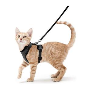 Arnés de Perro Acolchado de Nailon Ligero con Botones, Diseño de Chaleco, Sin Tirones, Reflectante, Personalizado, con Correa, Patrón Sólido - Product Image 1