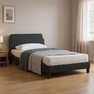 Letto a scomparsa in poliestere 100% grigio scuro con telaio in legno ingegnerizzato e compensato metallico - Product Image 2