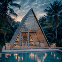 CDPH-Contenedor de lujo moderno de 2 plantas, casa prefabricada, casa prefabricada, edificios pequeños, casa triangular lista para enviar