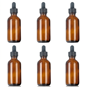 Custom Logo Eye Dropper <b>Amber</b> <b>Bottles</b> 2 oz 4 oz Empty Tincture <b>Bottles</b> for Essential Oils - Product Image 1