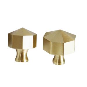 다이아몬드 모양의 솔리드 브러시 황동 골드 캐비닛 서랍 옷장 주방 손잡이 드레서 용 가구 손잡이 - Product Image 2