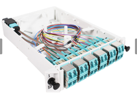 Panel Patch pusat Data jaringan LC 1U 144 Core MTP MPO OM3 dengan 12Port Duplex LC/upc-24f MPO modul kaset