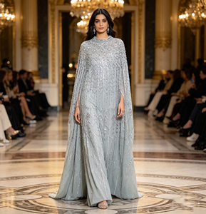 Abaya de luxe brodée de strass, coupe ample, robe de soirée modeste pour femmes musulmanes, vêtements islamiques pour l'Aïd et les mariages - Product Image 4