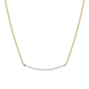Moyu özel minimalist tasarım 18K altın kaplama ince Şerit zincir zirkon 925 ayar gümüş kolye
