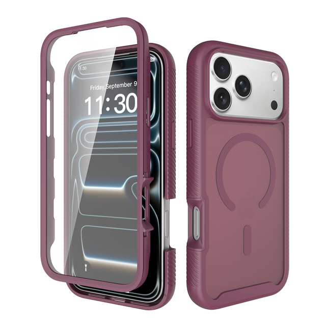Magnetic Phone Case for iPhone 18 Pro Max Built-in Screen Protector 360 Full-Body Anti-Fingerprint Mobile Cover for iPhone 16 17