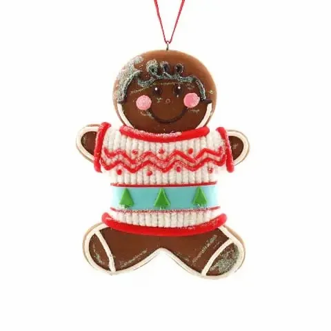 Mini Cute Gingerbread Man Hanging Ornament Polymer Clay Christmas Gingerbread Man Ornament Cartoon Clay Figure Decorations