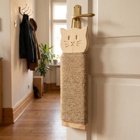 Grattoir pour chat en bois de pin naturel avec plateau en sisal, jouet pour chat