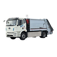 Camion à ordures électrique pur FAW 15CBM 12 tonnes à chargement arrière avec compacteur de déchets et certification CE, directement de l'usine