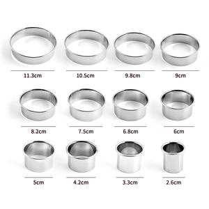 Cortadores de galletas redondos de acero inoxidable, 12 Uds., moldes <span class=keywords><strong>para</strong></span> galletas y Fondant, <span class=keywords><strong>molde</strong></span> <span class=keywords><strong>para</strong></span> pasteles, anillo <span class=keywords><strong>para</strong></span> Mousse, Kit de herramientas <span class=keywords><strong>para</strong></span> hornear - Product Image 4