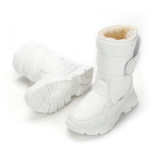 <span class=keywords><strong>Botas</strong></span> de nieve blancas para padres e hijos, niños y niñas, Material de PU de camuflaje Simple, tamaño 27-41, viaje de esquí acolchado, impermeable, antideslizante - Product Image 5