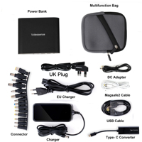 Batterie externe portable NEJIFU pour ordinateur portable, chargeur 25000 mAh 19V/19.5V/20V, compatible Dell, HP, Macbook Pro