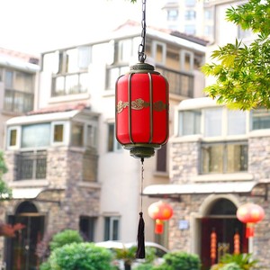 New Chinese Style Long Corridor Grape <strong>Arbor</strong> Gazebo Villa Courtyard Gate Eaves Balcony Outdoor Retro Aluminum <strong>LED</strong> Red Lantern - Product Image 3
