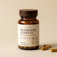 Complément en Capsules de Champignons Reishi, Cordyceps et Crinière de Lion pour la Concentration Cognitive des Seniors, Pro 60 Capsules 30g OEM ODM