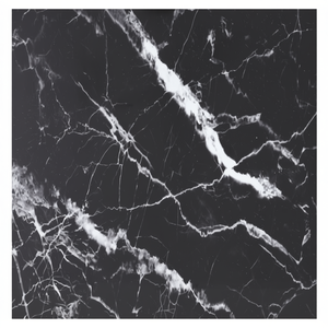 Plateau de table en verre trempé noir avec design en marbre blanc, table à manger élégante, mobilier moderne pour la maison - Product Image 1