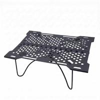 Table d'appoint pliante rectangulaire en alliage d'aluminium portable pour le camping et la cuisine en extérieur, légère, vente en gros transfrontalière