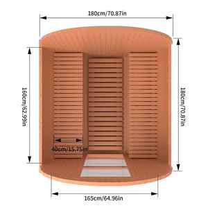 Sauna extérieur moderne pour 4 personnes en cèdre rouge avec chauffage, design moderne, sauna à vapeur humide - Product Image 4