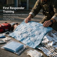 Couverture chauffante active améliorée par rapport à la couverture d'urgence standard en Mylar, 12 panneaux, légère, pour utilisation en extérieur en cas de catastrophe