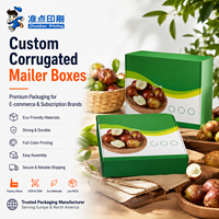 Boîte d'expédition en carton ondulé écologique à surface lisse avec impression couleur personnalisée du logo pour l'expédition de fruits en détail