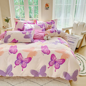 Parure de lit en polyester 115 GSM, imprimé floral coloré, housse de <span class=keywords><strong>couette</strong></span> 4 pièces, drap, couvre-lit et taies d'oreiller pour la maison, toutes saisons - Product Image 3