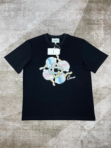 Para <span class=keywords><strong>Casablanca</strong></span> 100% Camiseta de algodón Impresión digital de manga corta Patrón de tela de punto holgado Comercio electrónico transfronterizo - Product Image 6