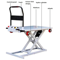 Mesa Elevadora Hidráulica Eléctrica Portátil, Carretilla de Plataforma Plana - Plataforma Plegable de 300 kg/500 kg para Carga/Descarga en Camiones