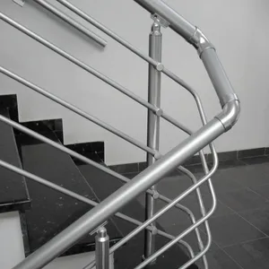 Modern design bracket parts aluminium handrails balustrade for exterior outdoor indoor stairs case balcony hand railing