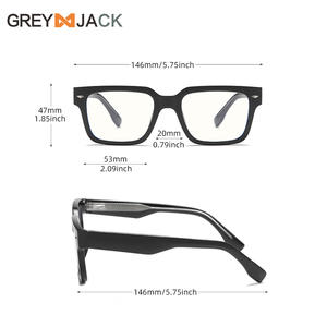Monture de lunettes optiques gris Jack TR90, monture complète surdimensionnée, protection anti-lumière bleue, unisexe K027OP - Product Image 5