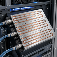 Plaque de refroidissement liquide en aluminium sur mesure usinée CNC avec tube en cuivre intégré pour dissipation thermique par eau pour EV IGBT et laser à fibre