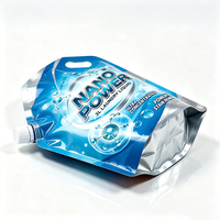 Pochette Doypack personnalisée en feuille d'aluminium Mylar, étanche, haute barrière, avec bec verseur et poignée, pour lessive et produits de soin personnel