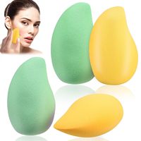 Éponge de maquillage en forme de mangue JLY OEM, lavable, pour fond de teint, anticernes, fard à joues, fard à paupières et divers produits liquides et crèmeux, modèle A2