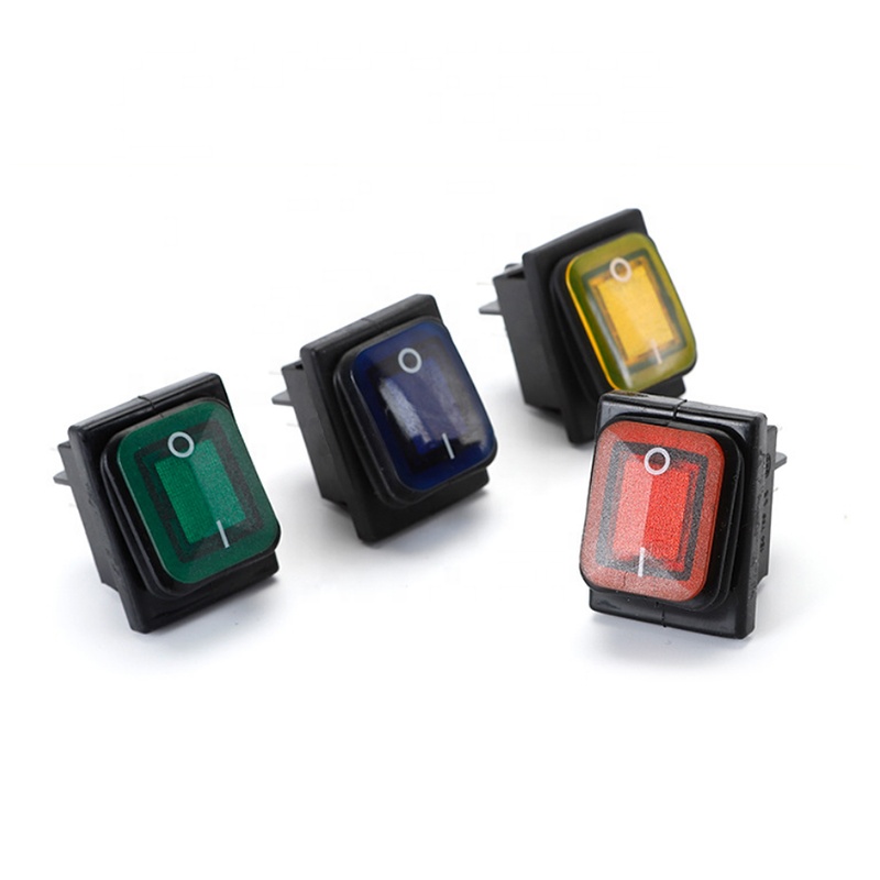 250VAC 16A 4PIN DPST переключатель KCD4 KCD2 Водонепроницаемый светодиодный ВКЛ./ВЫКЛ. Клавишный переключатель для лодки с светло-зеленым и красным