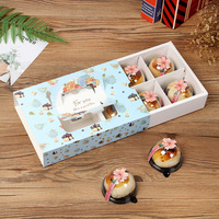 Boîte à soufflé aux jaunes d'œufs, capsules d'emballage portables, boîte à mooncake avec fenêtre, boîte à tarte aux œufs, boîte à soufflé en forme de flocon de neige, boîte cadeau aux bleuets
