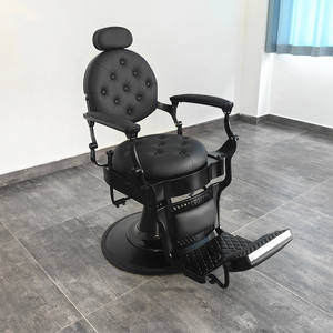 Hydraulique rétro Salon coiffure barbier chaise inclinable toilettage <span class=keywords><strong>Massage</strong></span> pour coupe de cheveux salle à manger cuisine Application tissu - Product Image 4