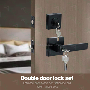 Äußeres schwarzes Türschloss-Set Combo-Schloss-Hochleistungs-Tür knauf griff und Einzylinder-Riegels chloss - Product Image 4