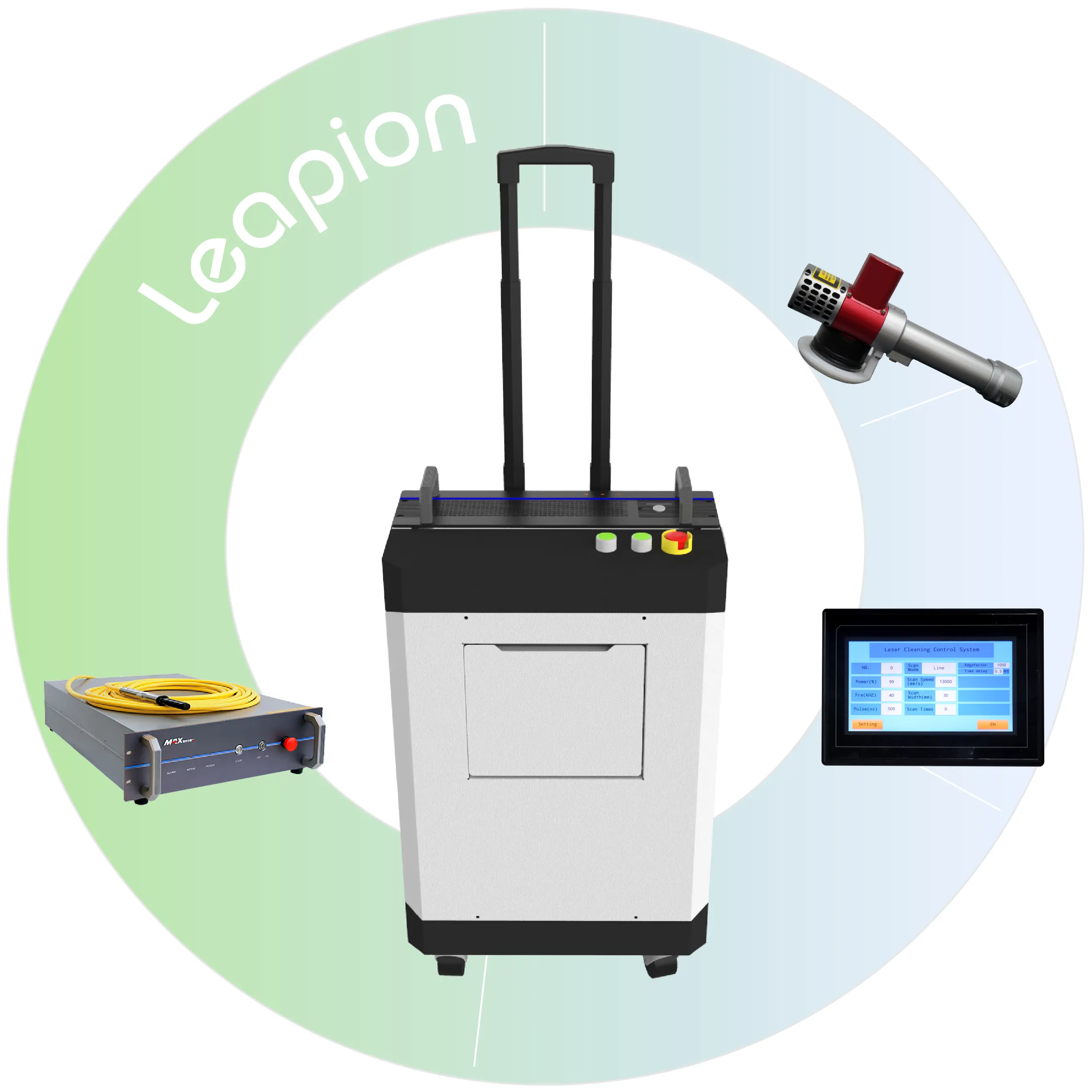 Machine de nettoyage Laser 200W 300W, Machine de nettoyage Laser à impulsion pour l'élimination de la rouille