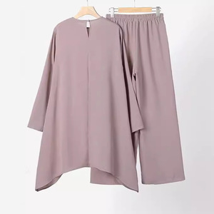 Abbigliamento musulmano da <span class=keywords><strong>donna</strong></span> medio-orientale primavera e autunno nuovo Pullover girocollo tinta unita <span class=keywords><strong>pantaloni</strong></span> gonna media <span class=keywords><strong>alla</strong></span> moda Set Casual - Product Image 5