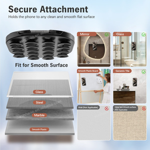 Silicone di động Wall Mount Magnetic hút cup điện thoại di động chủ hỗ trợ chân dung và phong cảnh Chân đế có thể gập lại điện thoại đứng - Product Image 2