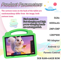 Tablet Android 12 Baru YP 10.1 Inci Untuk Anak-Anak 3GB+64GB MTK Octa Core Baterai 4000MAH Wi-Fi IPS 1280x800 BIRU/PAKUARAN