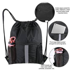 Mochila Deportiva Unisex Personalizada de Poliéster Colorido con Cordón, Bolsillo para Baloncesto y Fútbol, Forro con Compartimentos para Guardar Zapatos - Product Image 4
