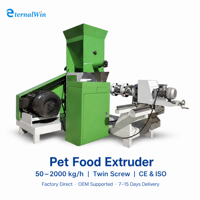 Machine extrudeuse de nourriture sèche pour animaux de compagnie en acier inoxydable pour la production complète de croquettes pour animaux de compagnie avec une efficacité élevée