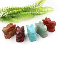 Statuette de lapin en cristal de pierre naturelle de 1,5 pouce, sculptée, pour l'énergie de guérison, décoration de la maison et du jardin, cadeau de méditation