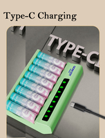 Chargeur universel de piles AA/AAA au lithium-ion avec écran LCD intégré et éclairage LED, support de charge 3A, directement de l'usine