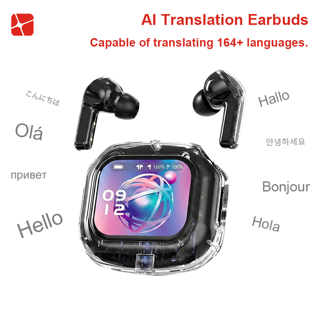 TWS Earbuds AI Translation Smart Case Digital Display for 5.4 IPX5 Waterproof Ultra-Lightweight for Travel Business