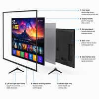 Televisor Inteligente Android WiFi 4K de 55 Pulgadas Zheng Xiang con Pantalla LED Interactiva para Entretenimiento en el Hogar