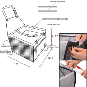 Siège de voiture pliable pour chien, siège surélevé pour chien, imperméable, respirant, sac de voyage en Oxford pour chiens de petite à moyenne taille - Product Image 4