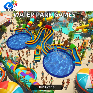 Kolam Renang Anak Portabel Luar Ruangan PVC, Desain Kustom Taman Air Tema Tiup dengan Perosotan - Product Image 6