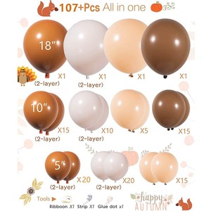 Thanksgiving <strong>Balloon</strong> Garland Kit With Orange <strong>Brown</strong> Burgundy <strong>Balloons</strong> for Autumn Baby Shower Pumpkin Party Arch Decorations - Product Image 3