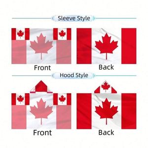 Custom Printed Canadian Hooded <b>Wrap</b> Blanket, Warm Double Layer National Flag Cape for Party Home Decor - Product Image 3