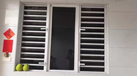 Fenêtre à persiennes horizontales automatiques modernes en aluminium, persiennes en verre, cadre en acier inoxydable, lame de protection contre les insectes pour salle de bain