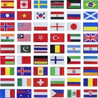 Patchs brodés personnalisés rectangulaires de 5 cm, petits drapeaux de pays à thermocoller pour chapeaux, sacs à dos et vêtements